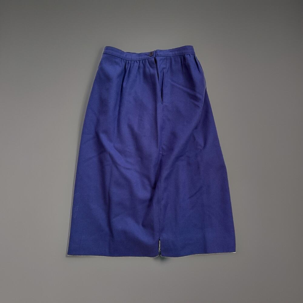 Pendleton 100% Virgin Wool Skirt Size 8 Made in USA Blue Dry Clean Only